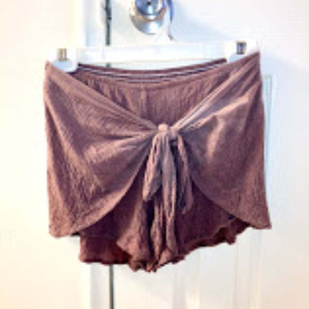 Mauve Wrap Self Tie Shorts